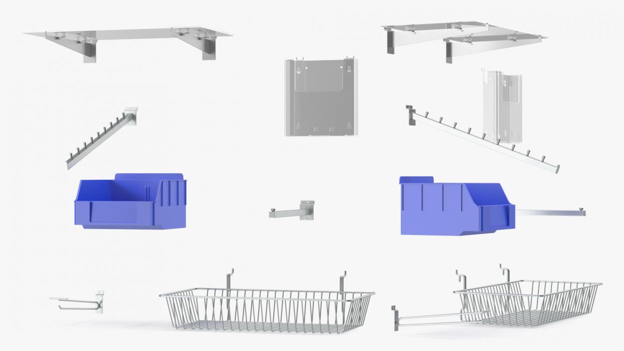 3D model Slatwall Accessories