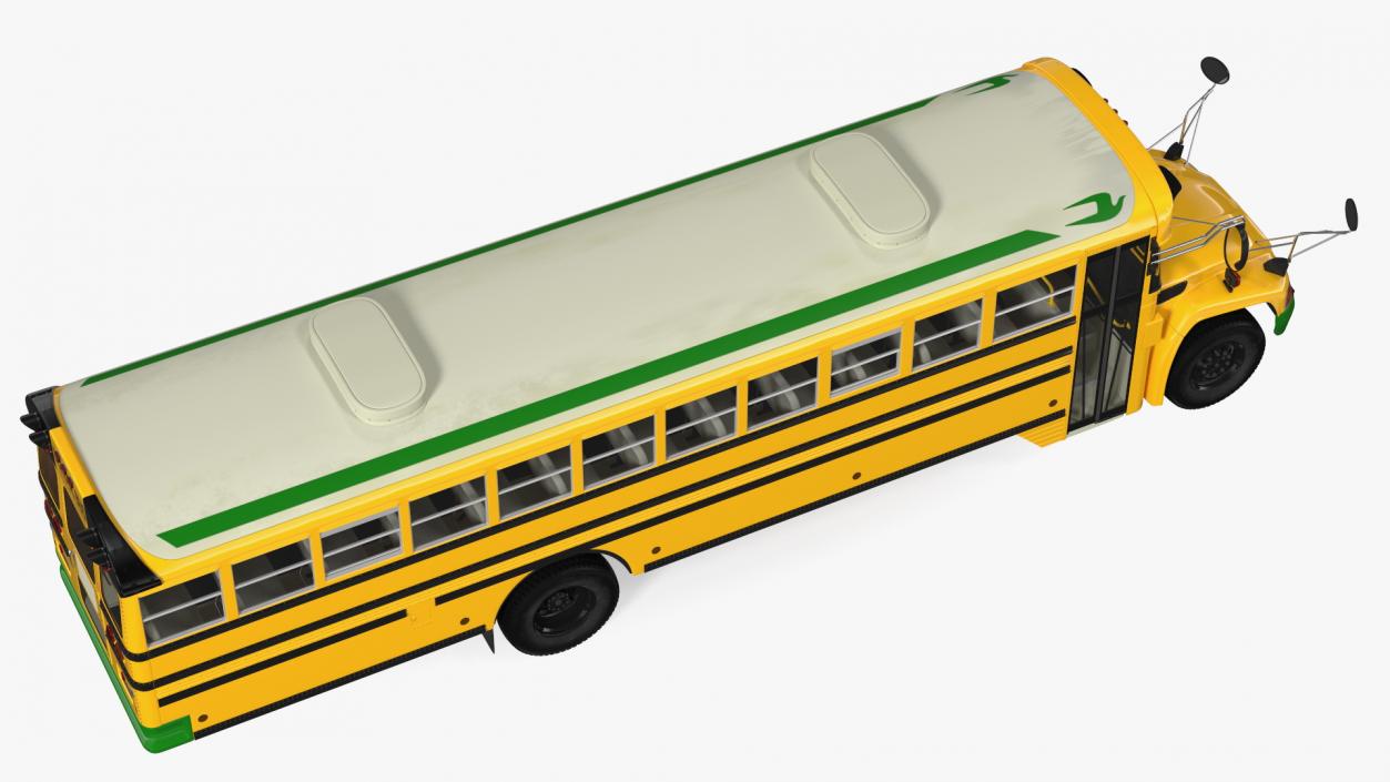 3D Electric Blue Bird Vision School Bus