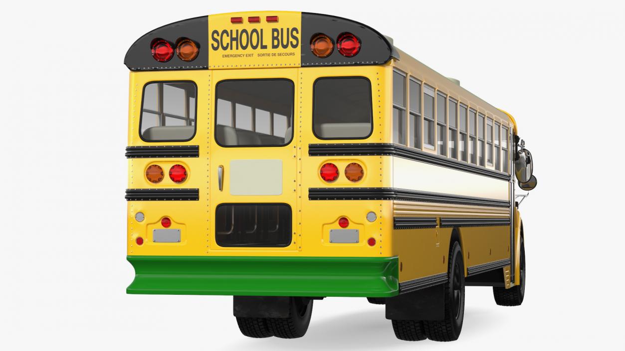 3D Electric Blue Bird Vision School Bus