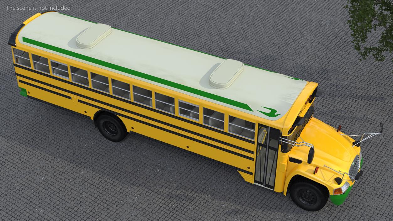 3D Electric Blue Bird Vision School Bus