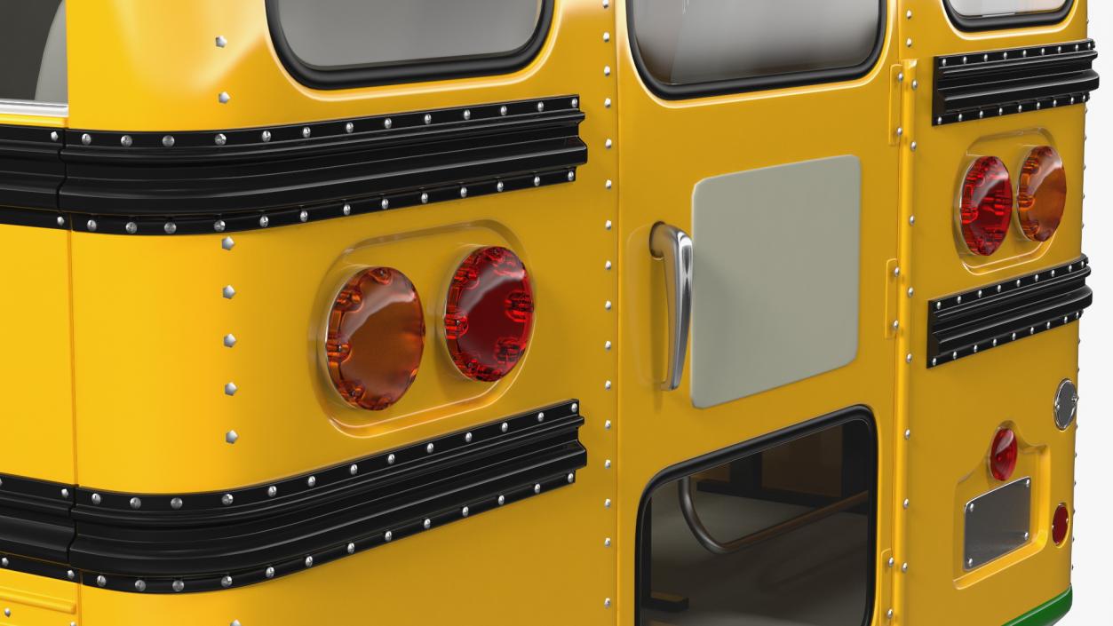 3D Electric Blue Bird Vision School Bus