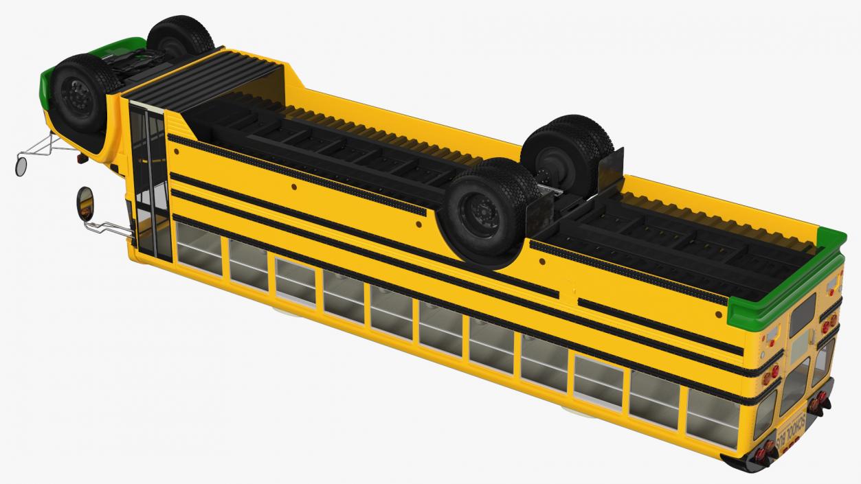 3D Electric Blue Bird Vision School Bus