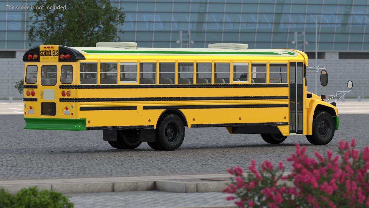 3D Electric Blue Bird Vision School Bus