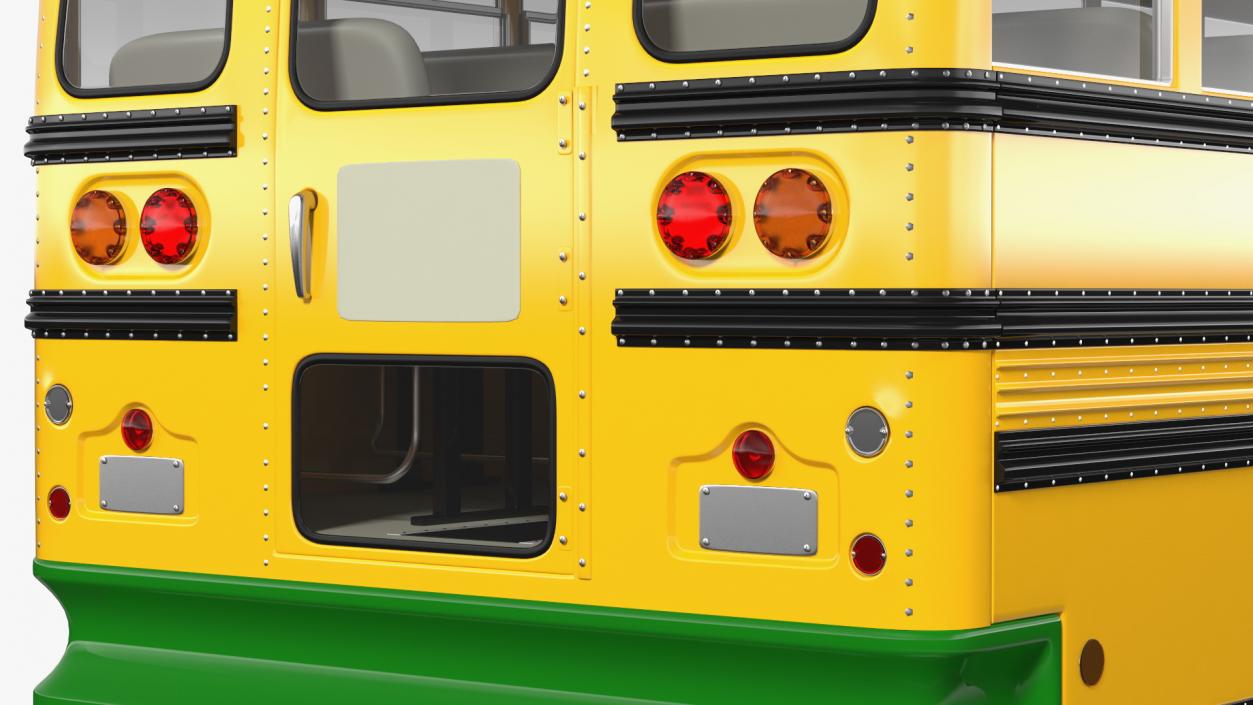 3D Electric Blue Bird Vision School Bus