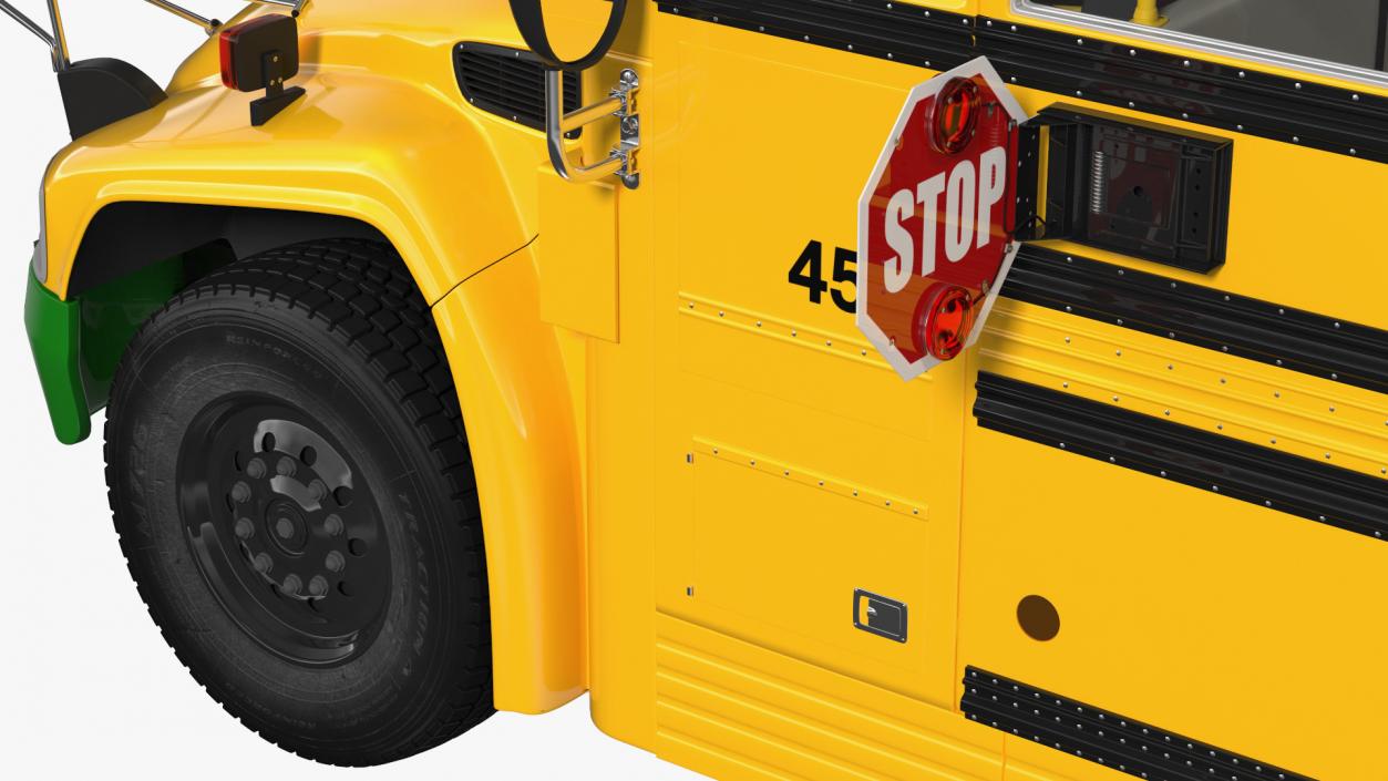 3D Electric Blue Bird Vision School Bus