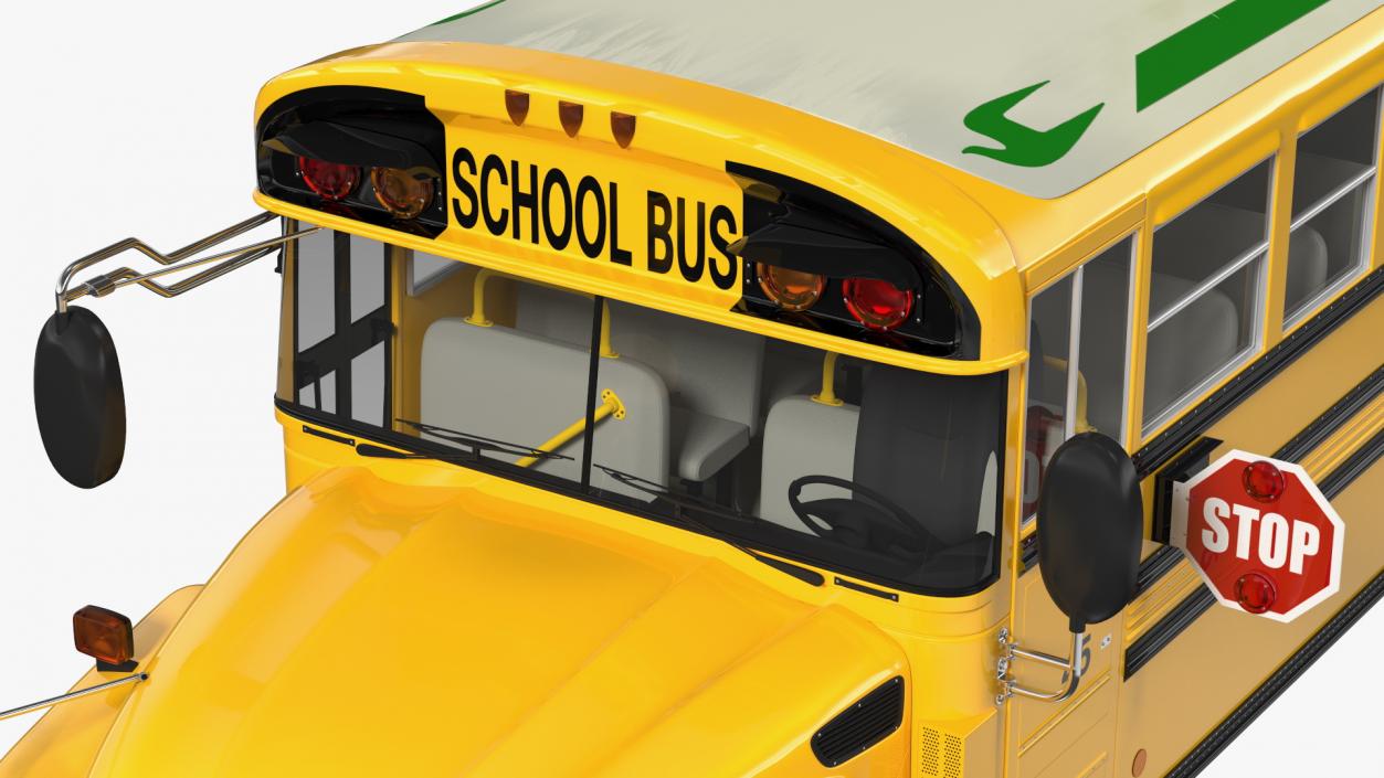 3D Electric Blue Bird Vision School Bus