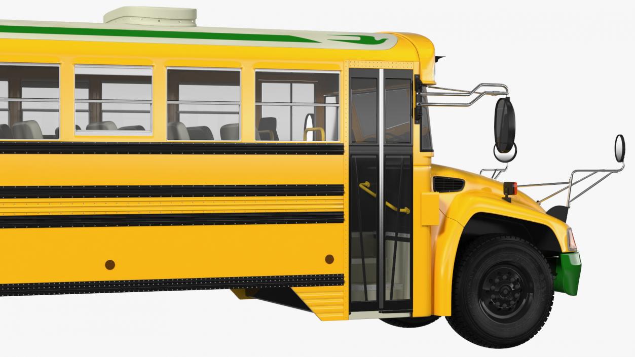 3D Electric Blue Bird Vision School Bus