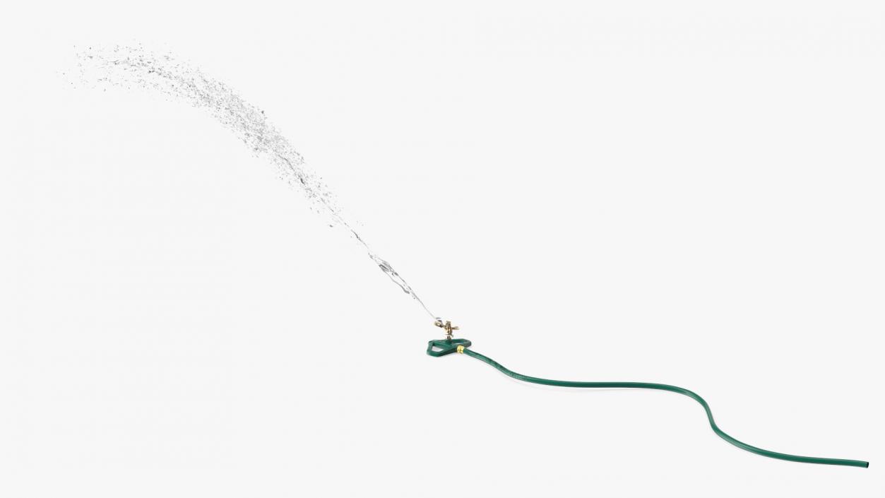 3D Impact Lawn Sprinkler with Water Spray model