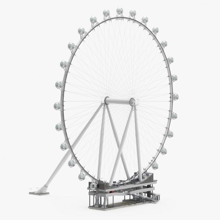 3D High Roller Ferris Wheel Rigged