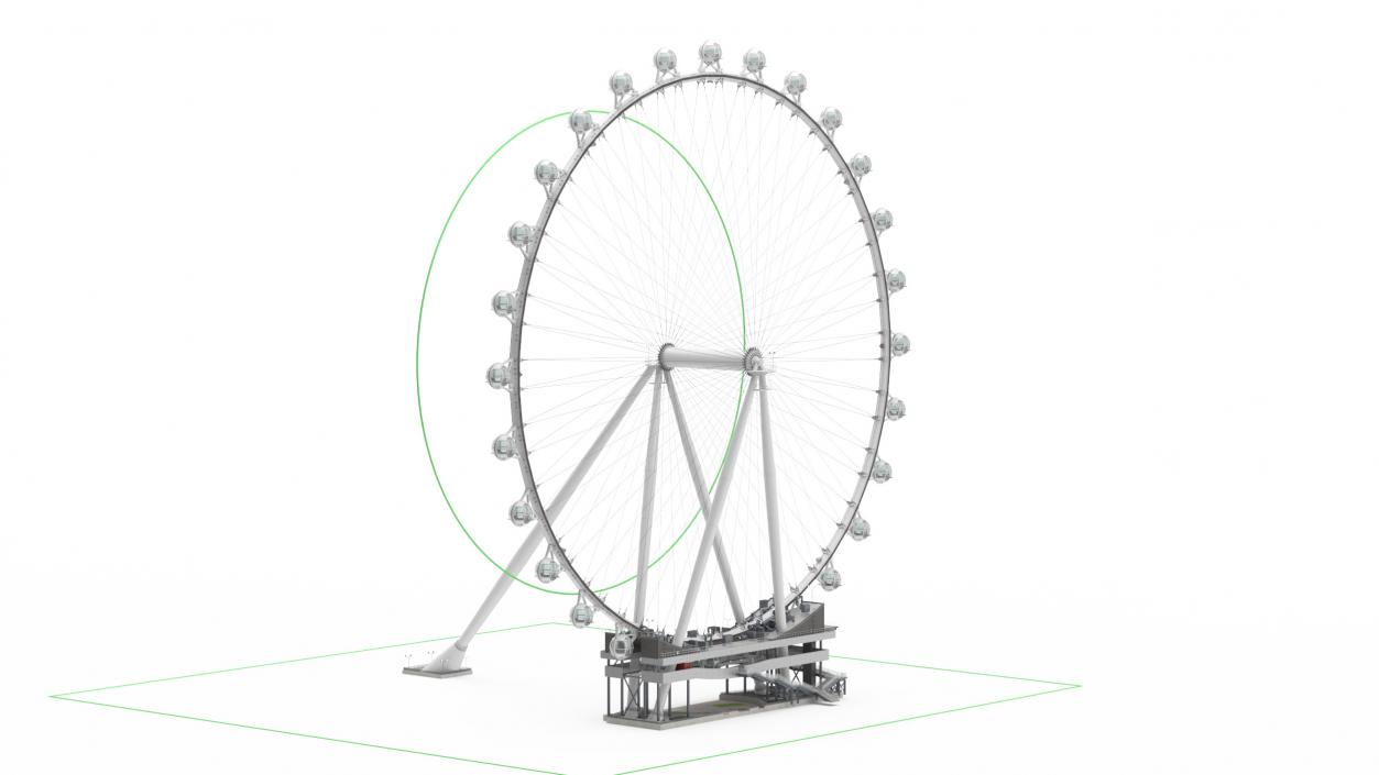 3D High Roller Ferris Wheel Rigged