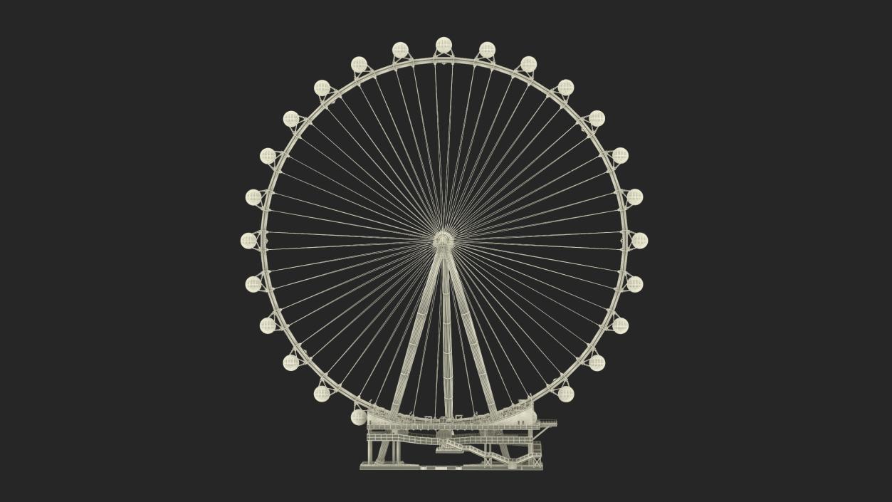 3D High Roller Ferris Wheel Rigged