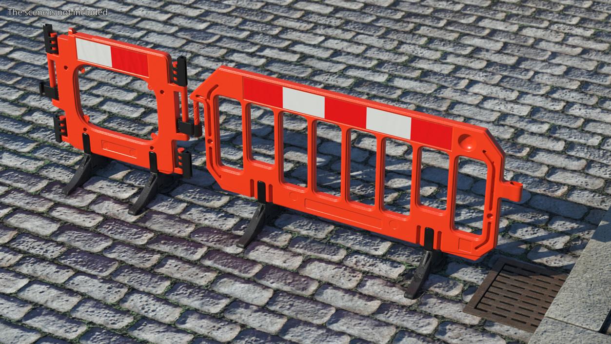 Traffic Management Road Safety Barrier Set 3D