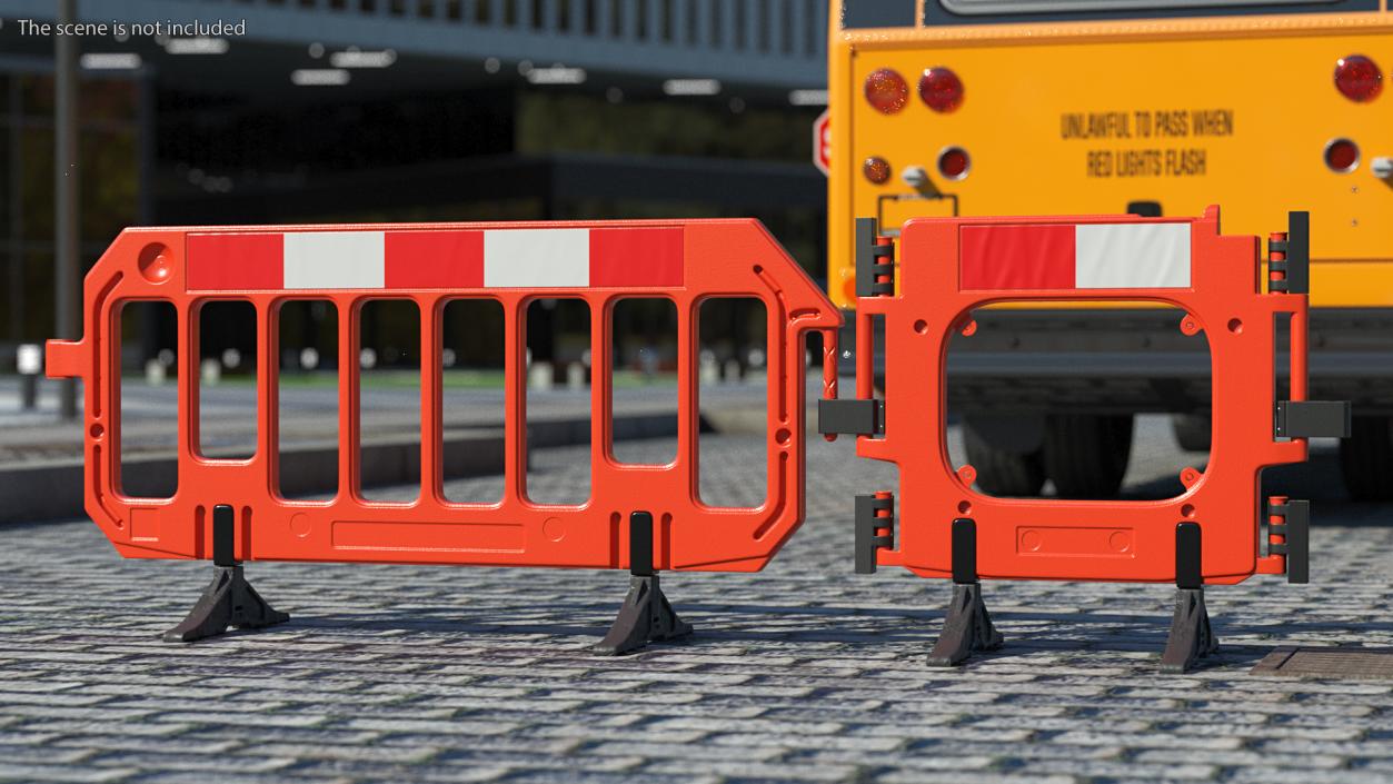 Traffic Management Road Safety Barrier Set 3D