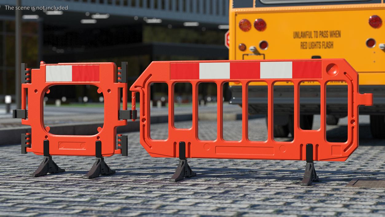 Traffic Management Road Safety Barrier Set 3D