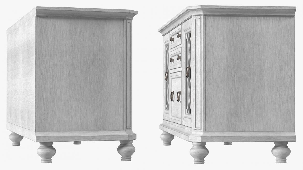 Buffet Sideboard White 3D