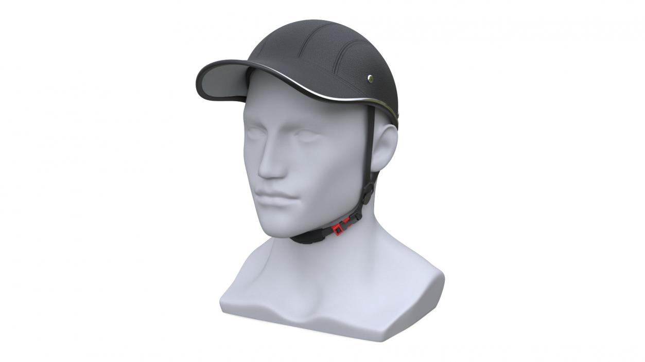 Leather Baseball Cap Safety Helmet on Mannequin 3D