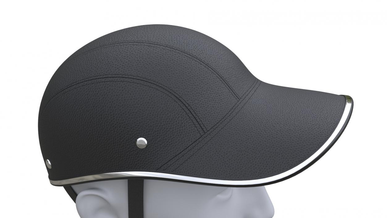 Leather Baseball Cap Safety Helmet on Mannequin 3D