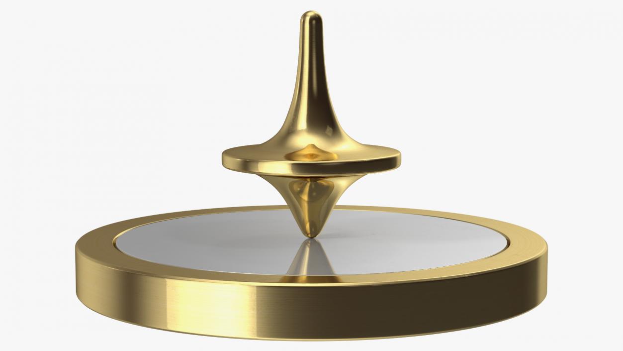 ForeverSpin Gold Spinning Top with Base 3D model