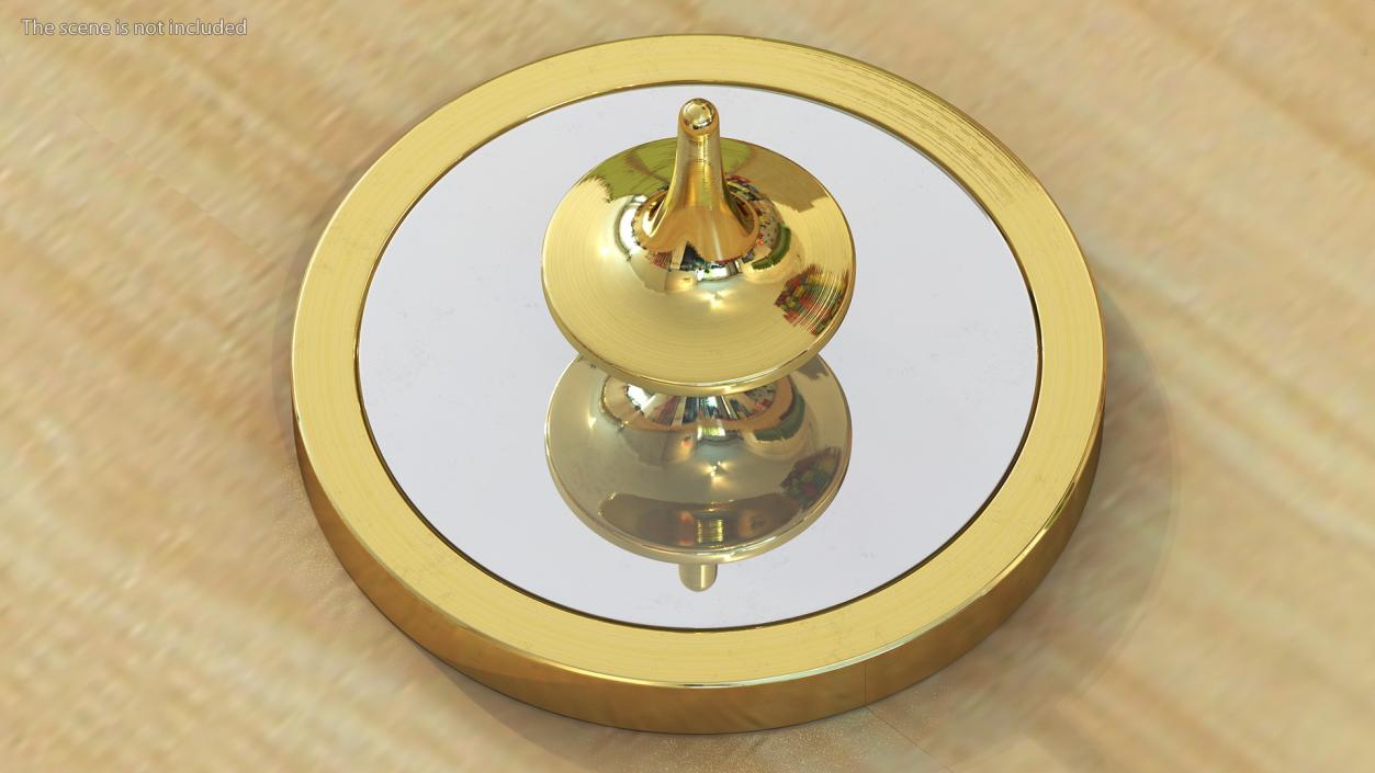 ForeverSpin Gold Spinning Top with Base 3D model