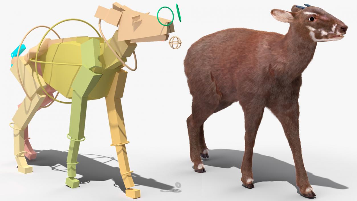 3D Saola Fur Rigged 2 model