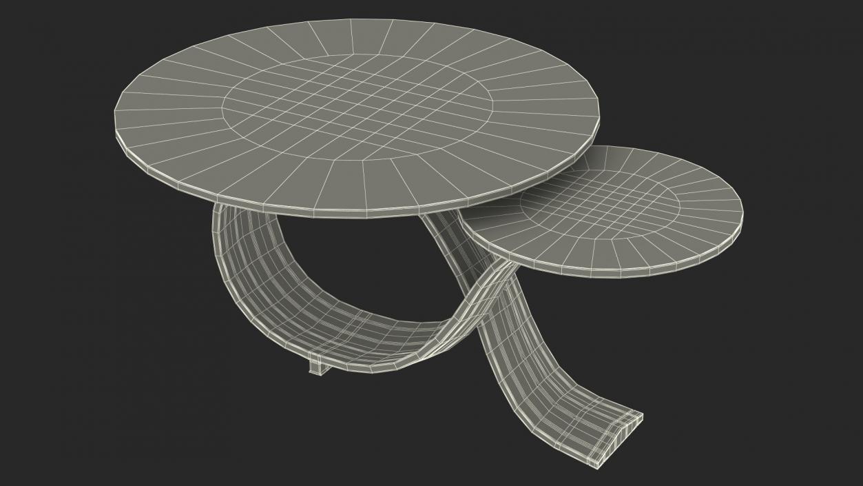 3D model Black Stone Coffee Table with Glass