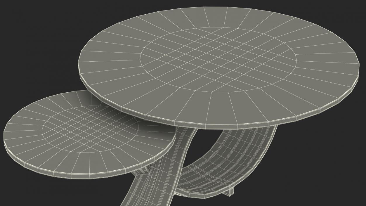 3D model Black Stone Coffee Table with Glass