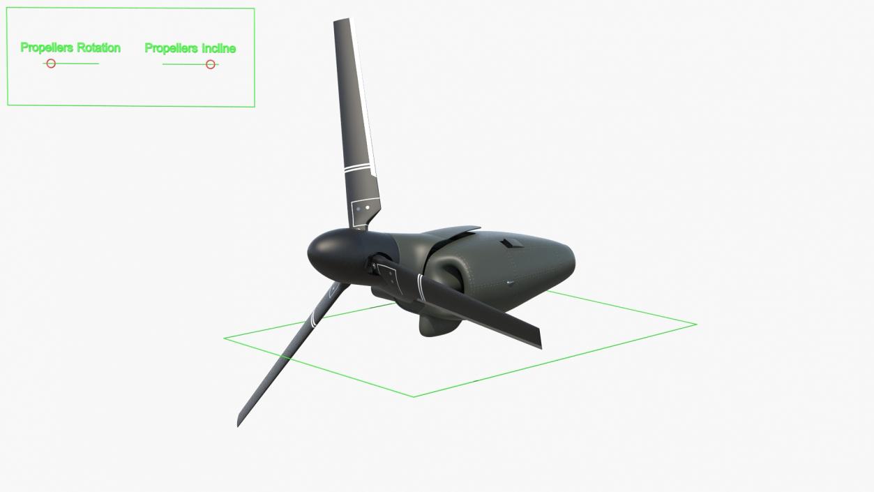 3D Tiltrotor Engine Rigged model