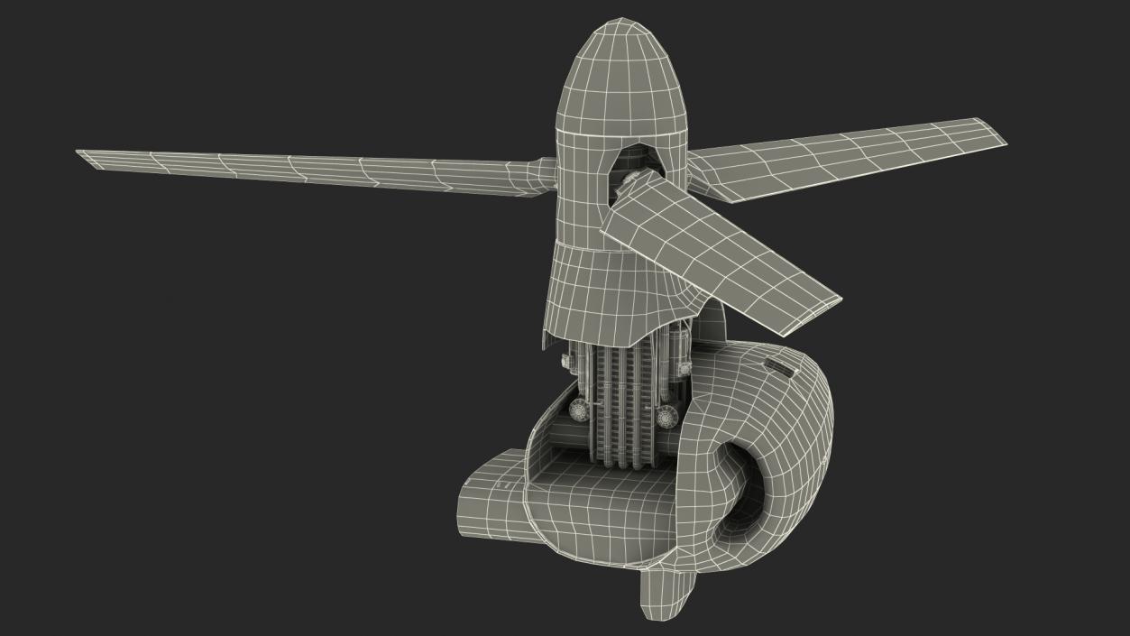 3D Tiltrotor Engine Rigged model