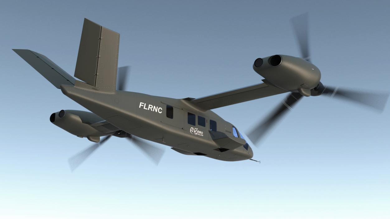 3D Tiltrotor Engine Rigged model