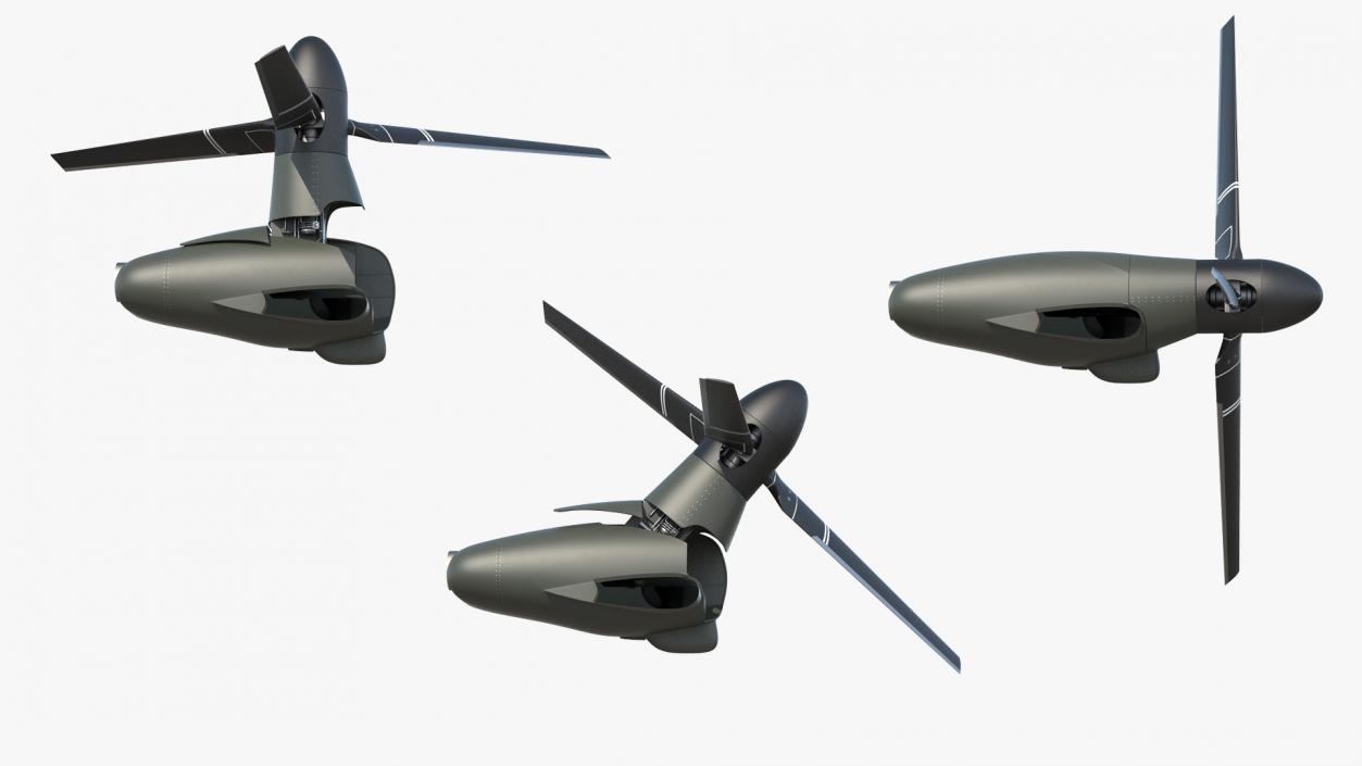 3D Tiltrotor Engine Rigged model