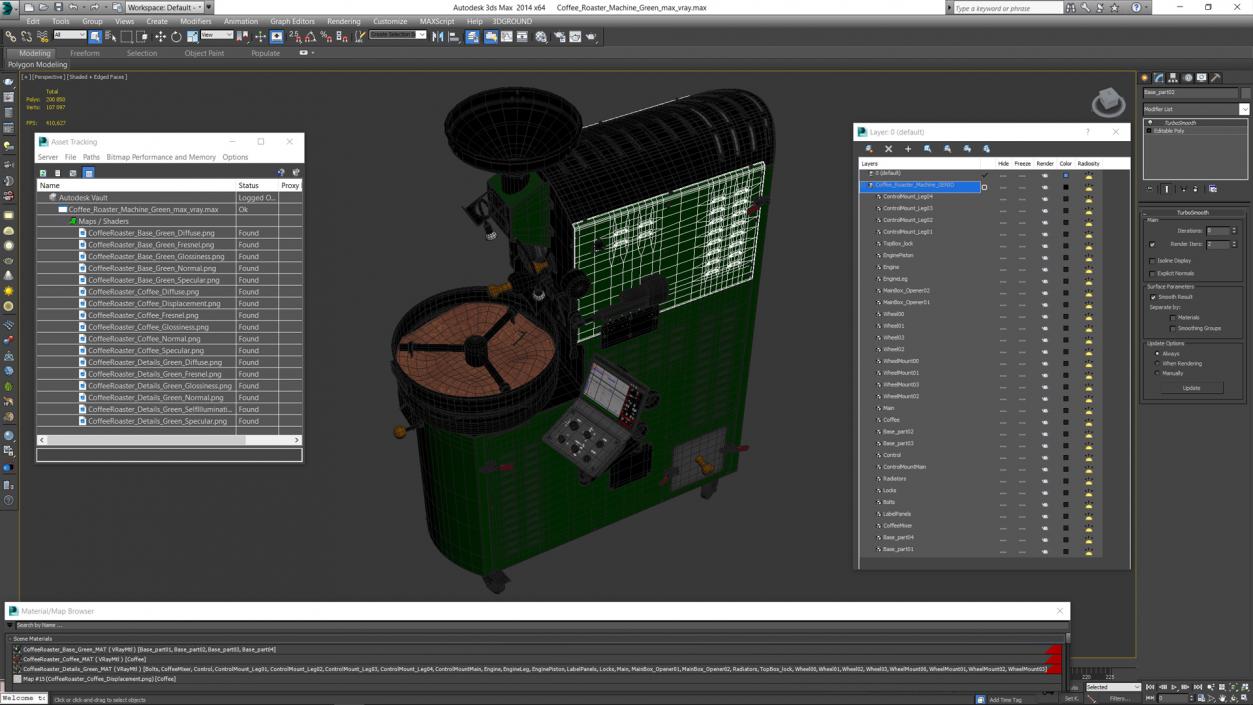 3D Coffee Roaster Machine Green model