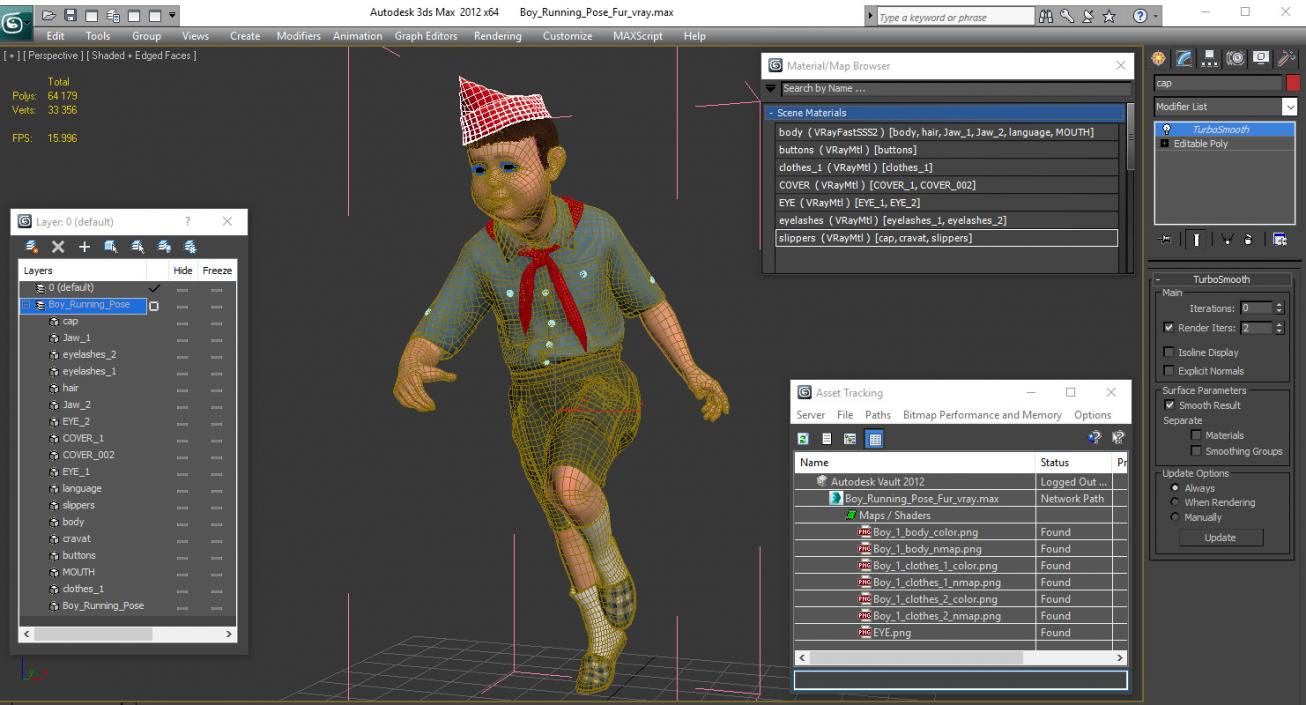 3D Boy Running Pose