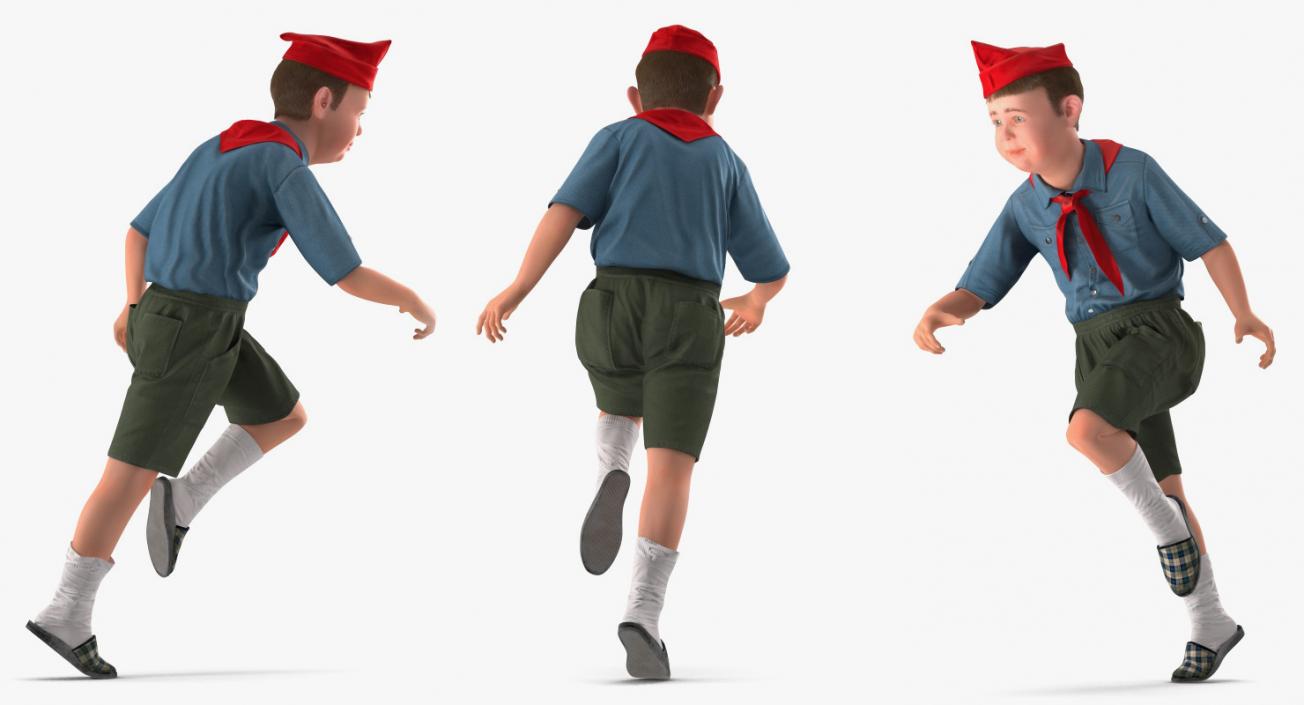 3D Boy Running Pose