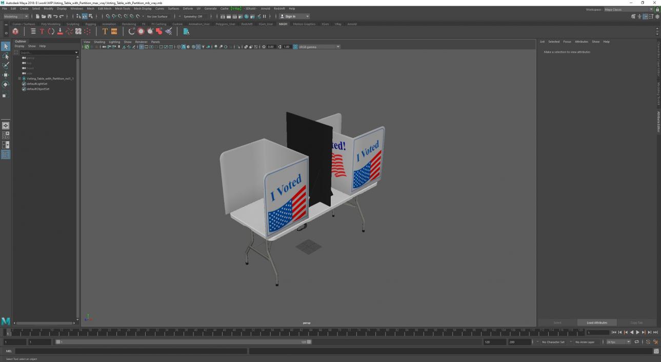 Voting Table with Partition 3D