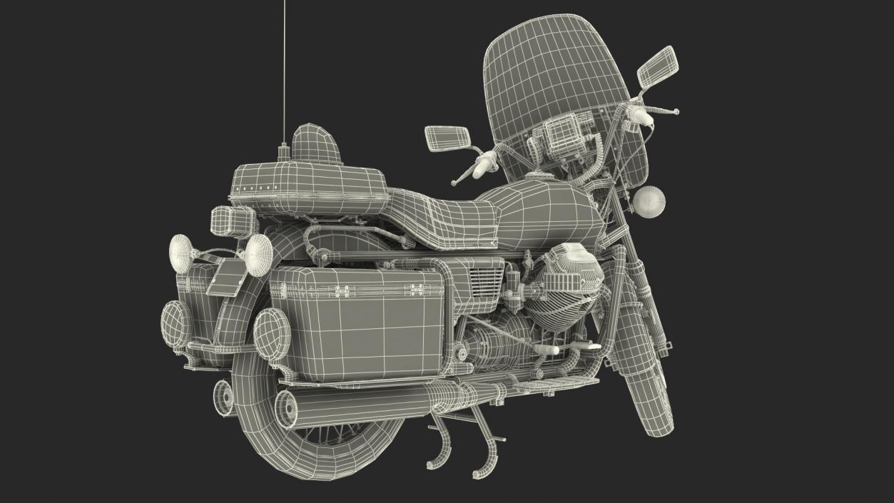 3D Moto Guzzi 850 T3 Police Bike Rigged