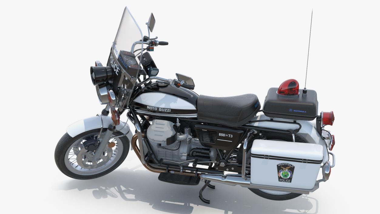 3D Moto Guzzi 850 T3 Police Bike Rigged