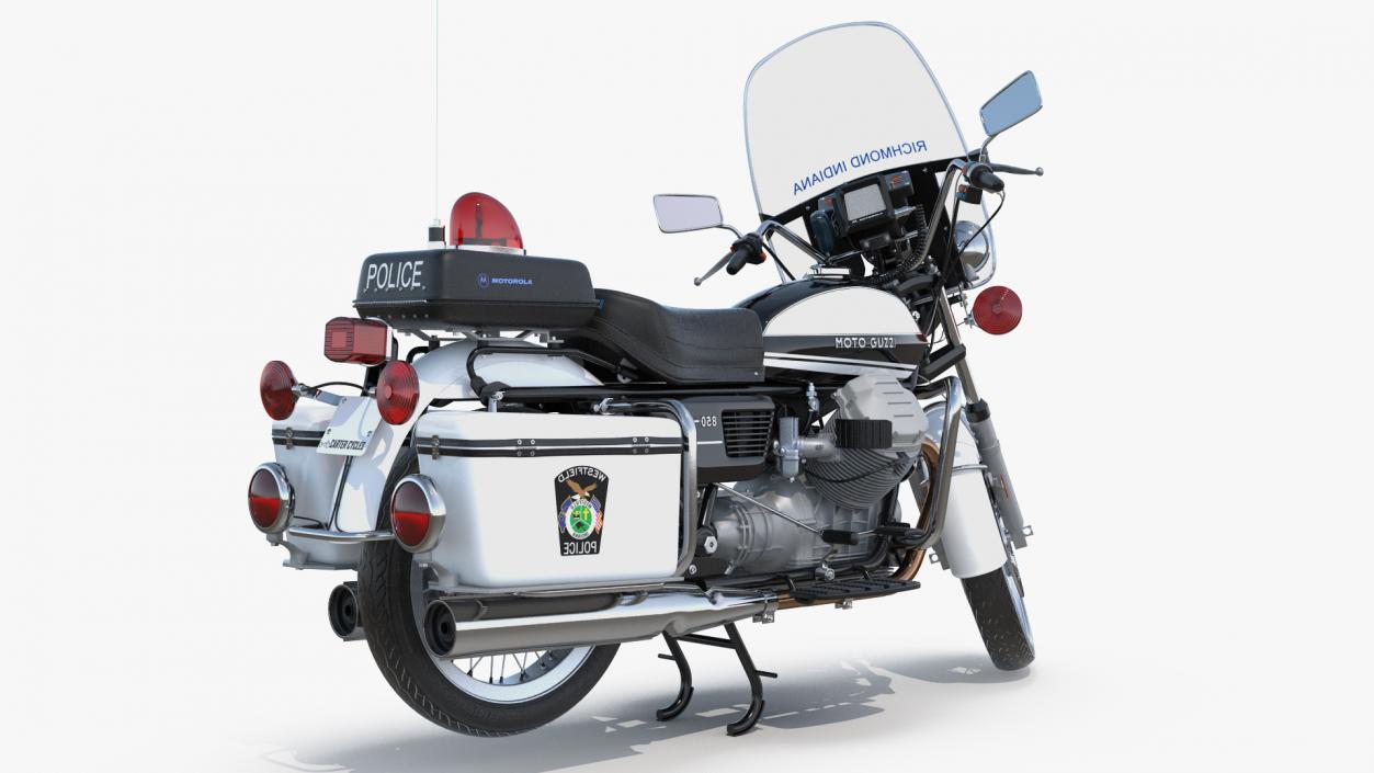 3D Moto Guzzi 850 T3 Police Bike Rigged