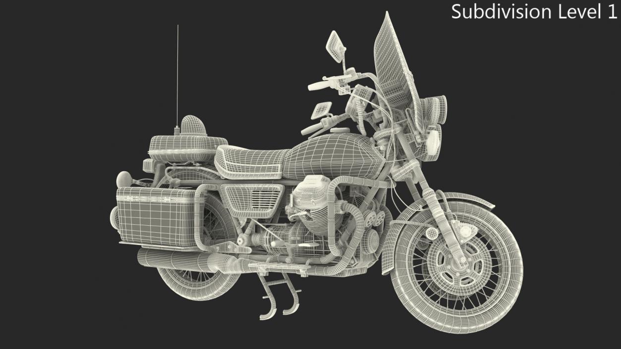 3D Moto Guzzi 850 T3 Police Bike Rigged