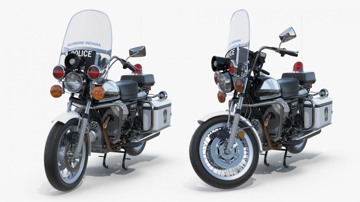 3D Moto Guzzi 850 T3 Police Bike Rigged