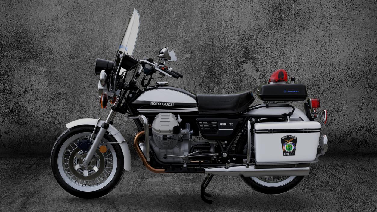 3D Moto Guzzi 850 T3 Police Bike Rigged