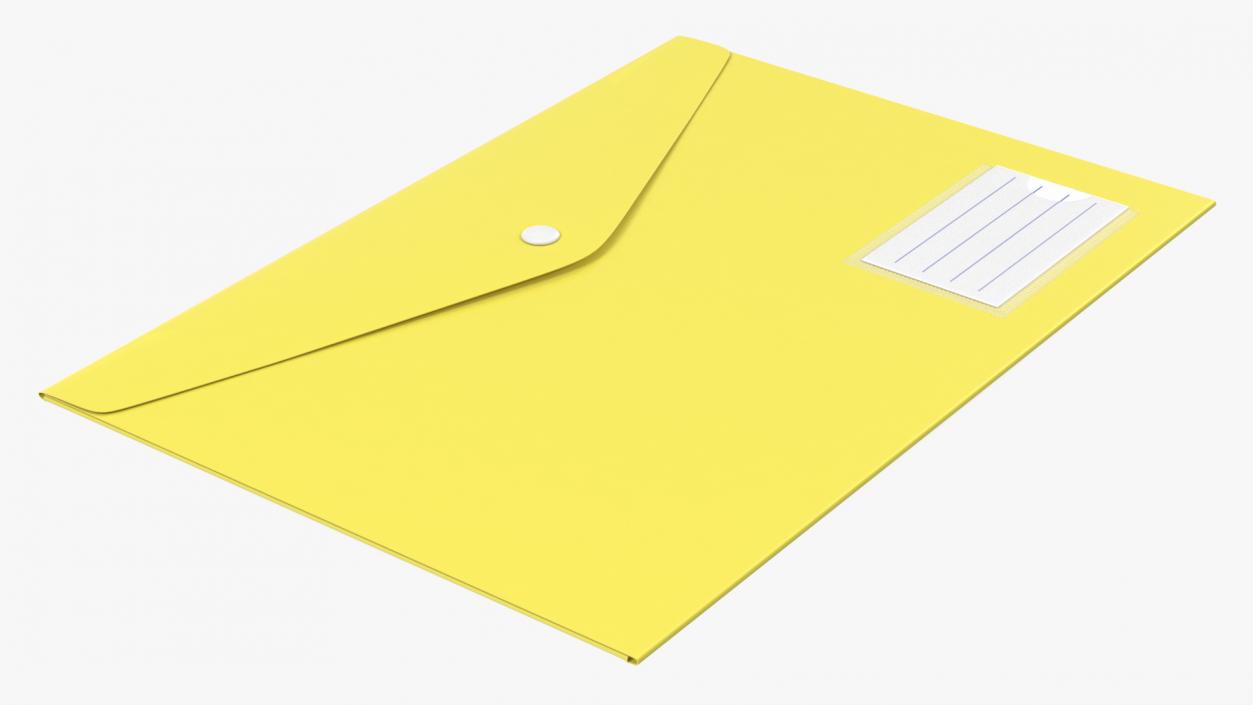 3D A4 Plastic Document Folder Yellow model