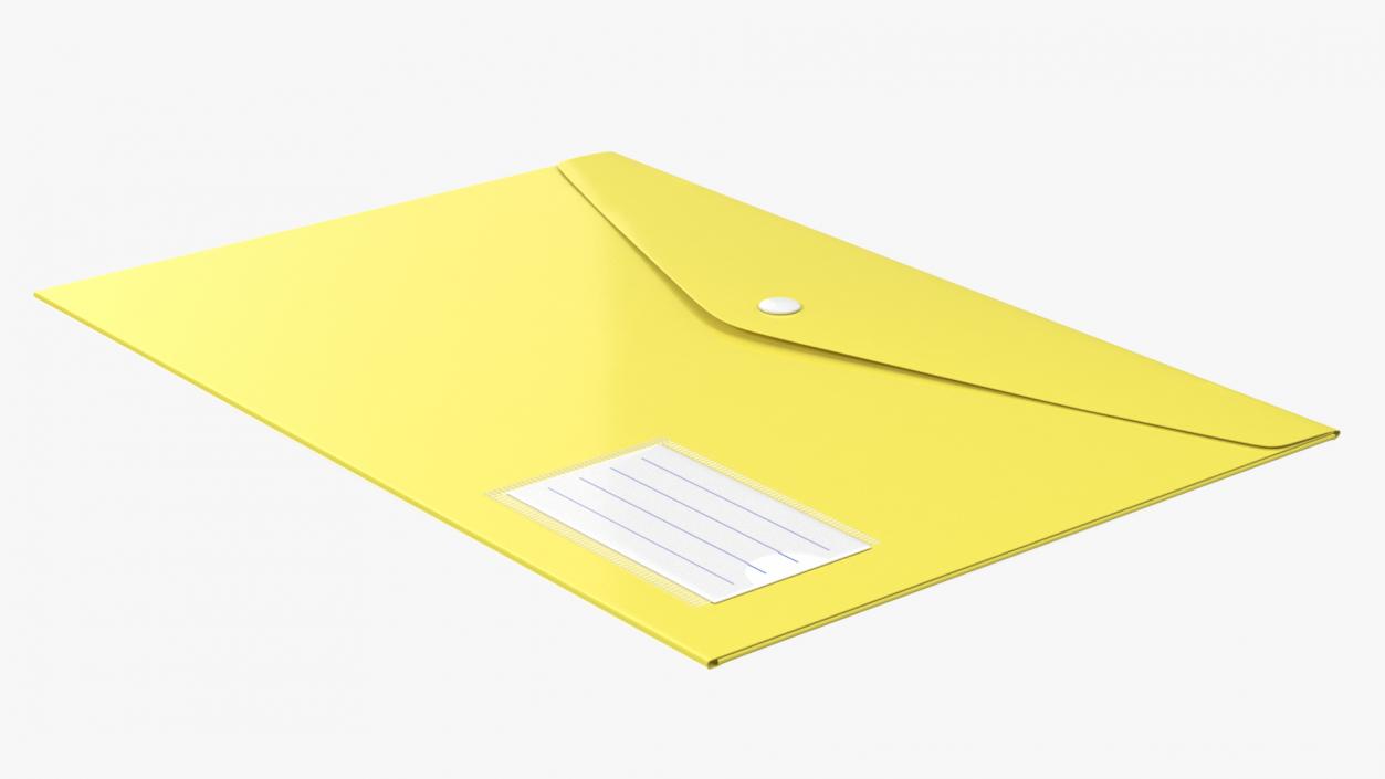 3D A4 Plastic Document Folder Yellow model