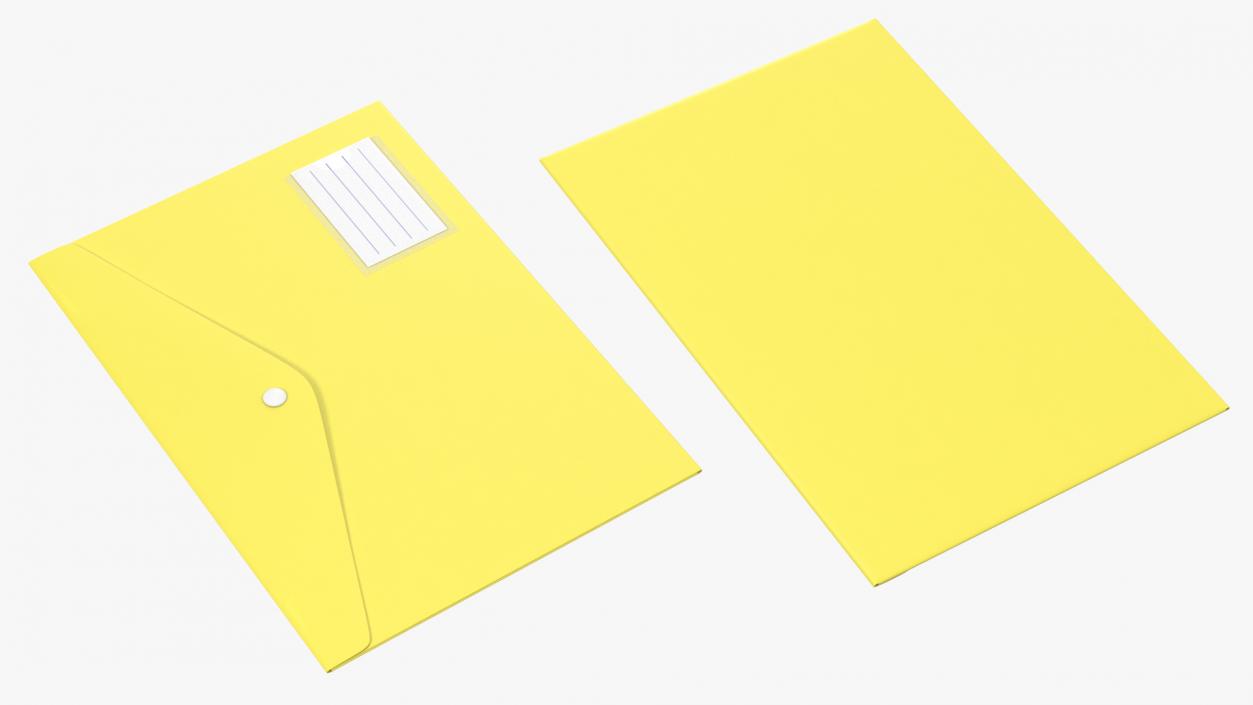 3D A4 Plastic Document Folder Yellow model