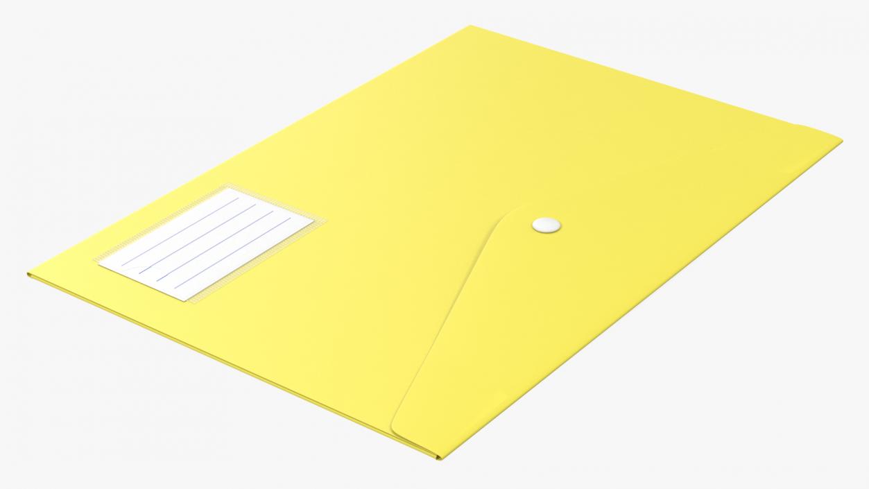 3D A4 Plastic Document Folder Yellow model