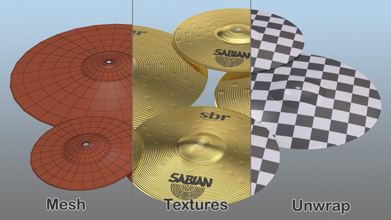 Sabian Sbr Brass Cymbal Set 3D