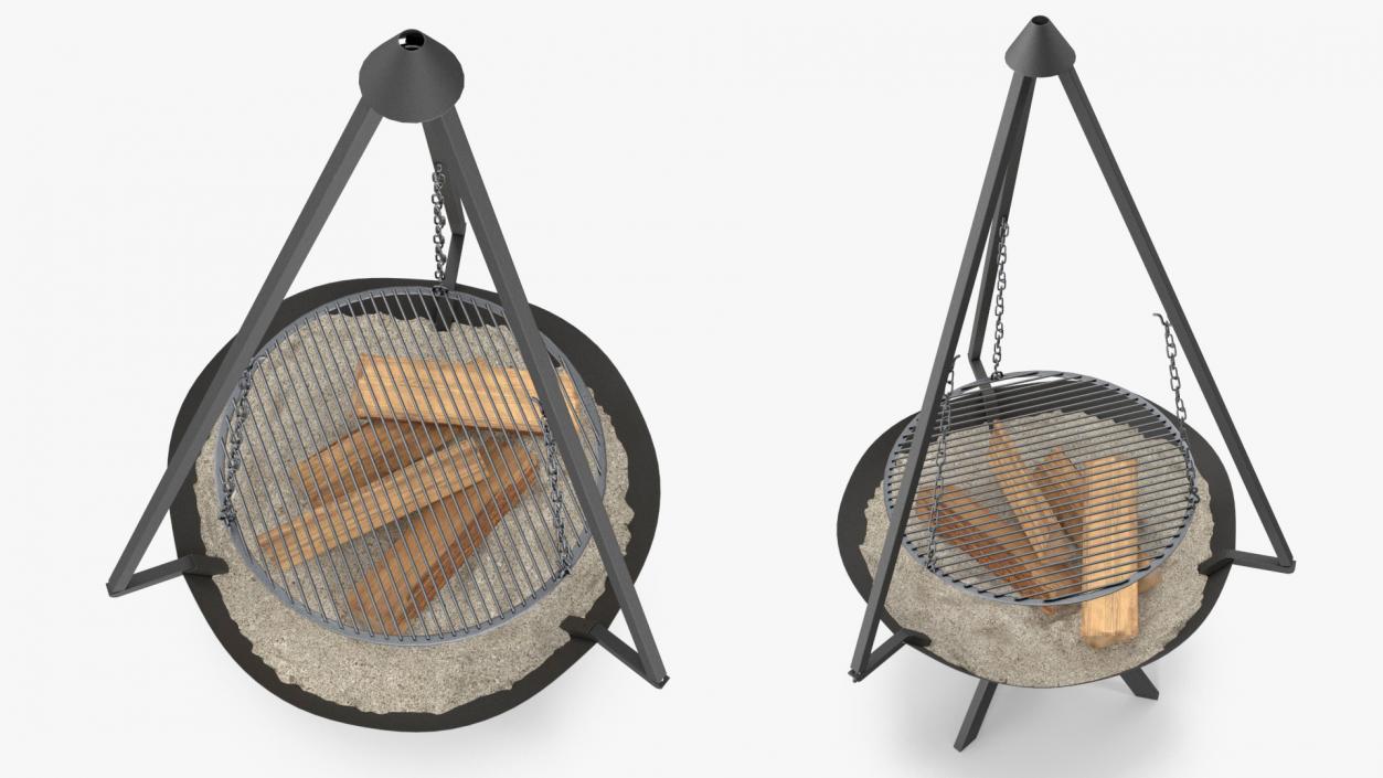 3D Cone Shaped Fire Pit with Grill