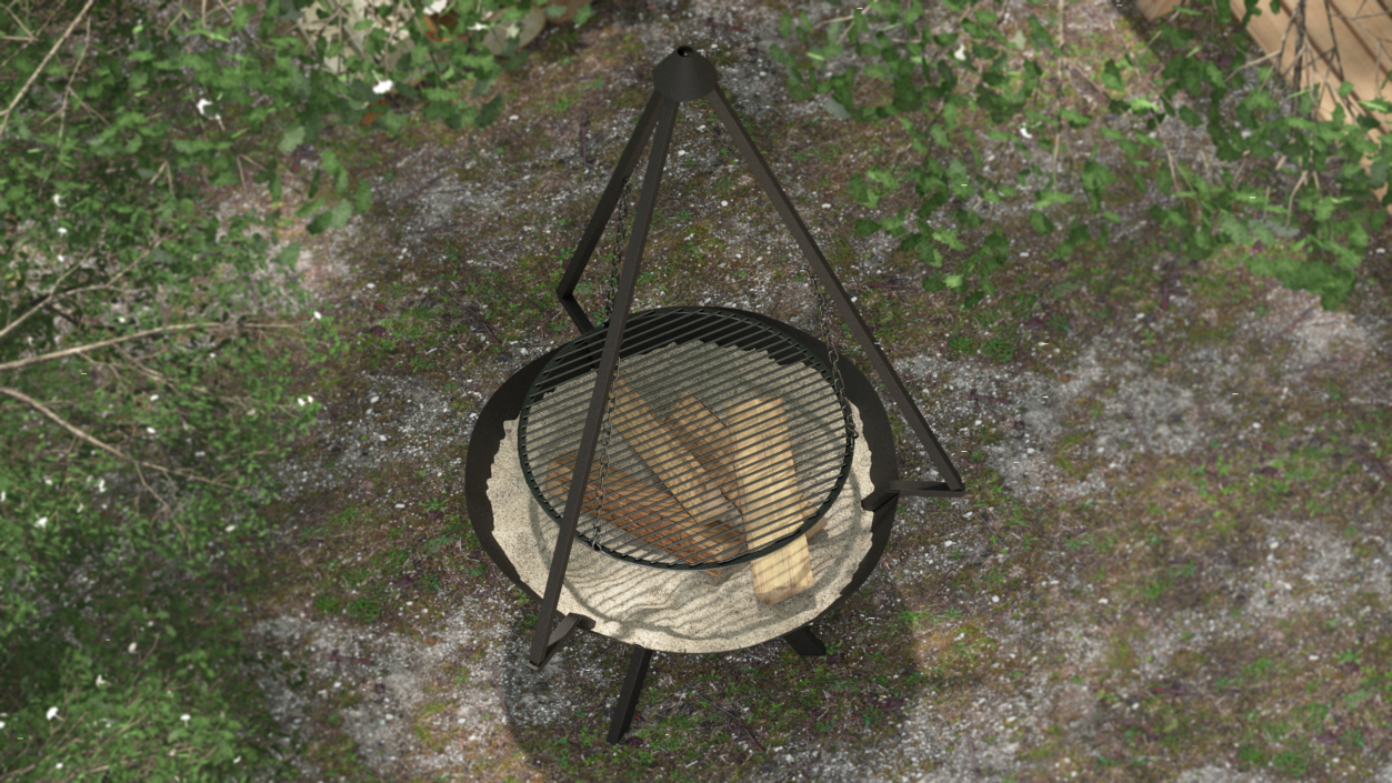 3D Cone Shaped Fire Pit with Grill