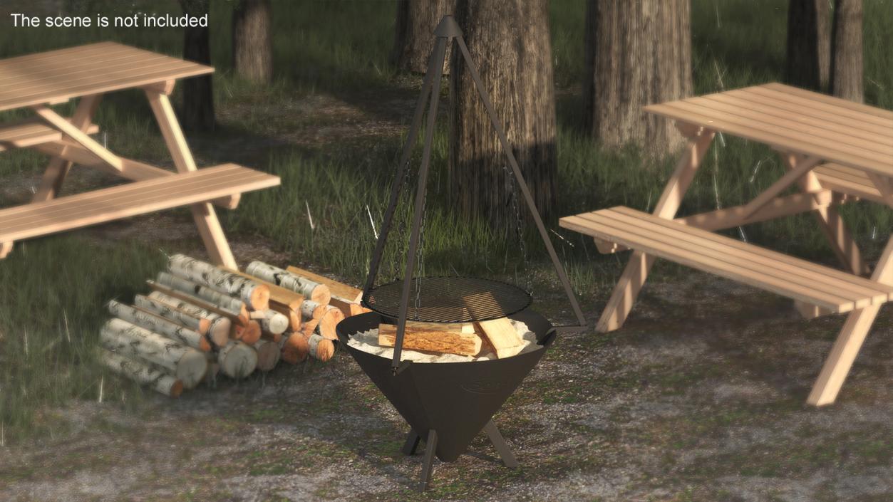 3D Cone Shaped Fire Pit with Grill