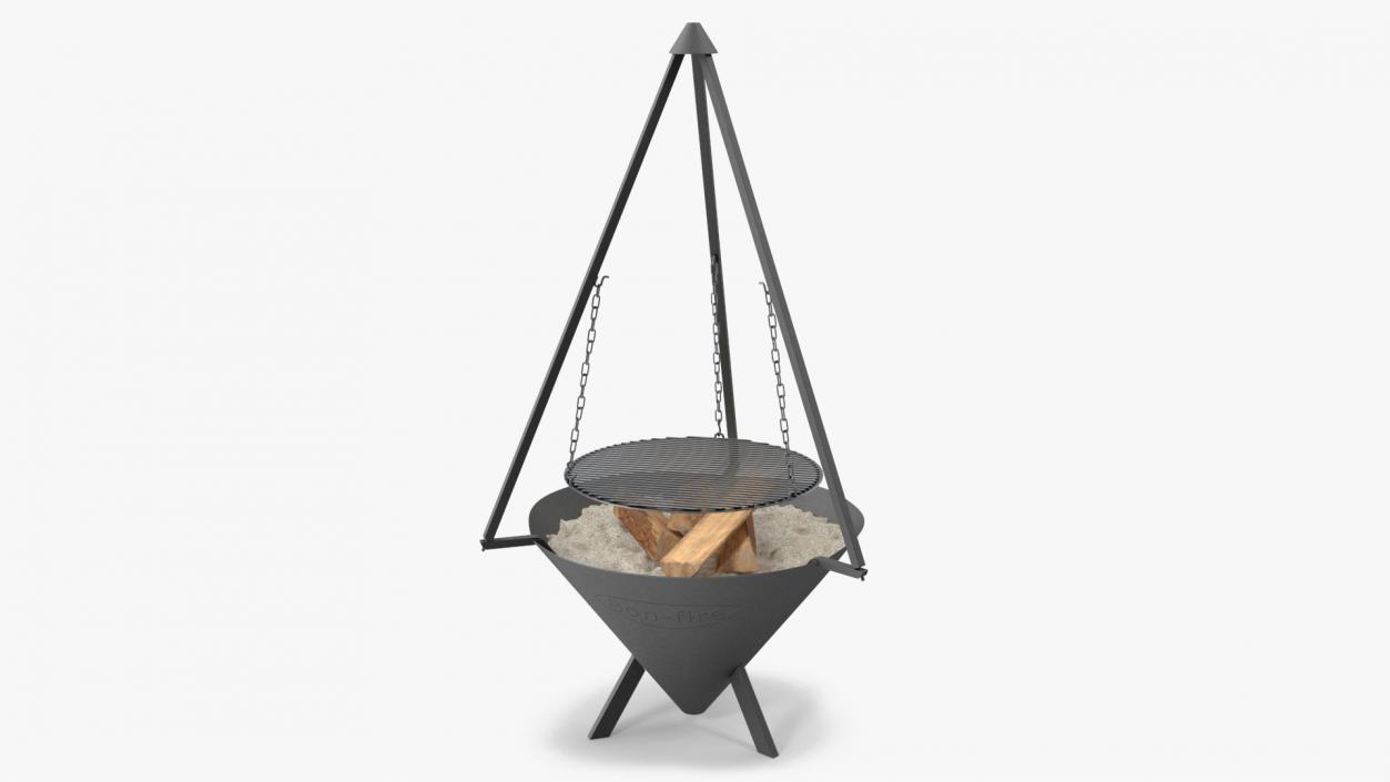 3D Cone Shaped Fire Pit with Grill