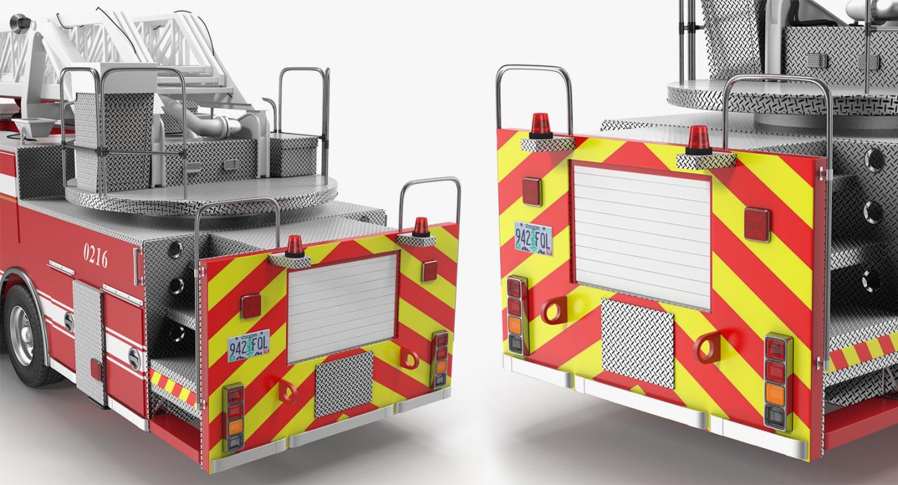 Rigged Ladder Fire Truck and Firefighters Collection 3D